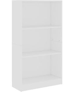 vidaXL 3-Tier Book Cabinet Room Divider Bookcase Book Stand Rack Display Shelf Storage Organiser for Home Office White Engineered Wood