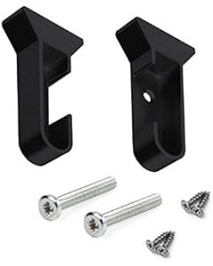 Oval End Supports Black Bracket Tube Holder for Wardrobe Rail with Screws