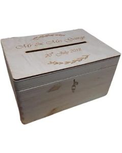 Lockable Wedding Guests Wish Post Drop Box Wooden Box with Slot Wedding Cards Envelopes Memory Box Wishing Well Bride and Groom Personalised Present