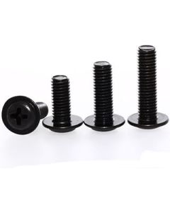 50Pcs M2 M2.5 M3 M4 PWM DIN967 Black Pan Padded Screws Referral Computer Case Chassis Fixed Motherboard Screws With Pad (Color : 8mm_50pcs-M4)
