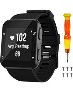NotoCity for Garmin Forerunner 35 Strap/Garmin Approach S10 Strap Soft Silicone Replacement Watch Band Forerunner 35/Approach S10 Golf Watch(BLACK)