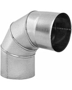 Galvanised Steel Elbow - 90 Degree Angle - Metal Pipe Bend Tube Connector Joint. (125mm), Silver