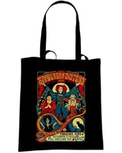 Sanderson Sisters Live Tote Bag - Classic Retro Hocus Pocus Witch Salem Witches Cat Binx Curse Teen Halloween Movie Film Cinema Cotton Shopper Gift Present