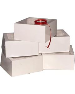 White Cake Boxes Pack of 5-10Inch Cake boxes with Window for Transporting your Creations Muffins, Cakes, Pies