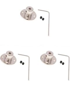 3 set of 3-14mm High Hardness Electroplate Steel Flange Shaft Coupling Rigid Flange Coupling Motor Guide Shaft Axis Bearing, 6mm