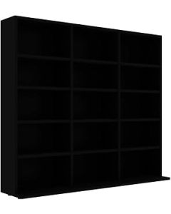 vidaXL CD Cabinet Living Room Furniture CD Shelf CD Storage Cabinet Bookshelf Bookcase Indoor Household Office Cabinet Black Engineered Wood