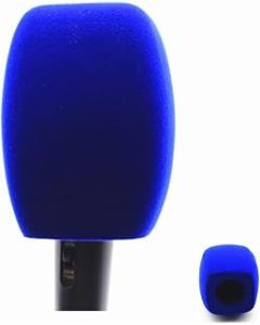 Flocked Mic Foam Windscreens Handhold Mic Foam Covers Windshields for TV Interview Microphones (Square, Blue)