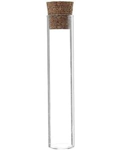 BEVANNJJ ZYY 5Pcs Glass Test Tube Flat Bottom Sample Seal Tube with Wooden Stopper Lab Glassware 20x100mm Lab Scientific Products
