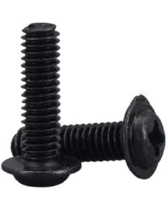 50Pcs M2 M2.5 M3 Length 4-10mm Black Pan Padded Screws Referral Computer Case Chassis Fixed Motherboard Screws With Pad (Color : 10mm_M3)