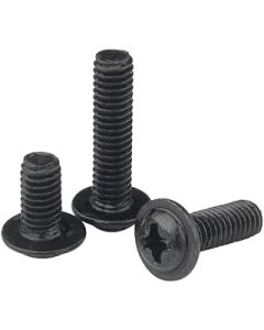 20PCS M2 M2.5 M3 M4 M5 M6 DIN967 Black Cross Recessed Pan Head Screws With Collar For Computer Floppy DVD ROM Motherboard (Color : 12mm_M3.5(20PCS))