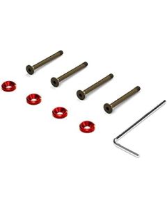 Exquisite Aluminum Alloy Screws Set For PC CPU Cooling Fan Screw 32mm Red Gasket Included CPU Fan Screws Computer Chassis Cooler Fan Long Screw Easy Installation Colorful Anodized 32CM