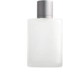 Enslz Frosted Glass Bottle Perfume 100ml 3.4 ozAtomizer Refillable Spray Empty Perfume Bottle for Men and Women (Silver Gray)