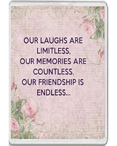 Our Laughs are Limitless, Our Memories are Countless, Our Friendship is Endless. - Fridge Magnet