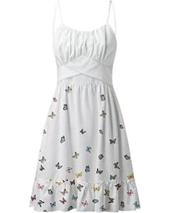 NHNKB Summer Dress Women's Knee-Length Evening Dress Long Elegant for Wedding Short Dresses Women's Vintage Dress 1950s Vintage Ruffle Print Dress Cocktail Dress Women's Long Sleeve Autumn, White, XL