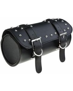 Motorcycle Saddle Bags Motorbike Accessories Leather Motorcycle Pannier Saddle Bags Tool Luggage Rolls Front Fork Bags with 2 Buckle Straps