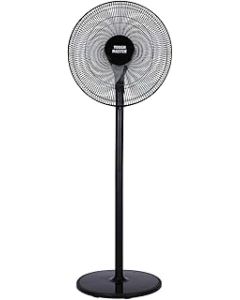TOUGH MASTER Pedestal Fan 16" Inch Cooling Fan 3 Speed Settings, Adjustable Height, 80° Oscillation, Quiet Operation, 50W Powerful Flow, Floor Standing Fan Ideal For Home, Bedroom, Office Black