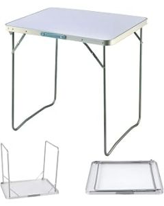 Travel and Camping Foldable Camping Table Folding Portable Tables Garden Dining Table Aluminium Folding Picnic Table with Carry Handle for Outdoor Indoor Party, Load Capacity 15KG, Length 80cm
