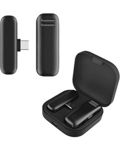 Wireless Lavalier Microphone Type-C with Charging Case, Plug & Play 2.4G Lapel Mic for Live Stream Vlog Video Recording - Noise Reduction, Clear Timbre/Auto Sync, 20M Accessible Reception