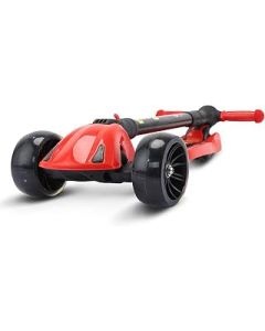 XiYou Red Kick Scooter with Extra Wide PU Light-Up Wheels, Foldable Toddler Balance Scooters, 4 Adjustable Heights for Children from 2-14 Yrs