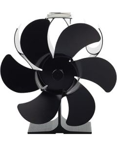 My Stove Fan MSF001 6-Blade Heat Powered Stove Fan, Black