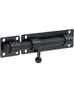 Sayayo Slide Gate Latch Bolt Safety Door Lock with Padlock Hole 150MM Length, 16MM Dia Bar, Heavy Duty Solid SUS304 Stainless Steel Matte Black(Not Include Padlock), EMS8000-B