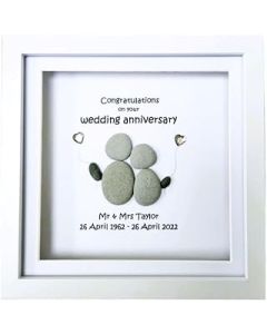 Personalised wedding anniversary gifts | Wedding anniversary pebble art