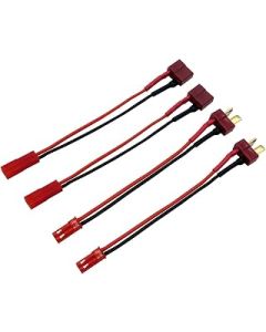 Nuofany 2Pairs Deans T Plug to JST Connector Male Female with 20AWG 10cm Silicone Cable Wire Adapter for RC FPV ESC Speed Controller Lipo Battery Charging