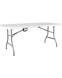 Home Vida Heavy Duty Trestle Picnic Folding Table Silver, 5 feet