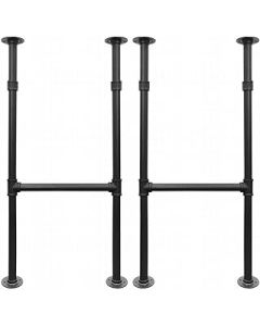 BotaBay 2 Pack Industrial Pipe Table Leg Set 94cm x 35cm Iron Base Legs for Coffee & End Tables, Desks, Nightstand - Custom Vintage Tables and Furniture Decorations, 38x15x15cm