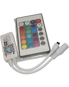 ZYElroy Home DC5V 12V 24V Bluetooth Wireless WiFi Controller RGB/RGBW IR RF LED Controller, 24Key IR RGB WiFi