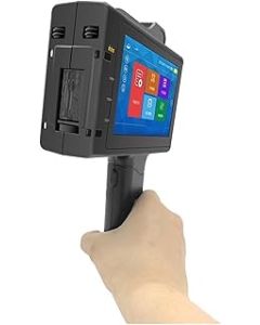 CiQ000 Portable Printer 25.4mm 4.3 Inch Online Printer QR Bar Batch Code Date Number Logo Expiry Date Label Portable Handheld Thermal Inkjet Printer for Mobile Office and Home