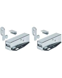 x2 Tutch Latch Automatic Spring Catch for Press to Open Cupboard Doors and Loft Attic Hatches, Bright Galvanised Steel, Counterpiece + Catch