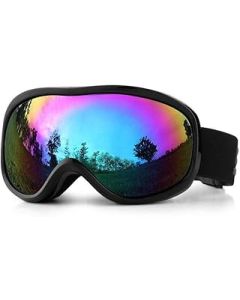 Black Ski/Snowboarding/Snow Sports Goggles For Men & Women - Anti-Fog, UV Protection, Crystal-Clear Vision, Helmet Compatible, and Fits All Face Shapes