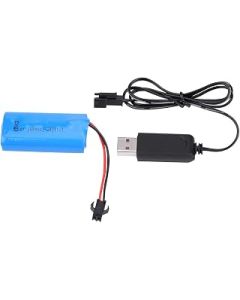 KIMISS Upgraded Rechargeable Battery, 7.4v 500mAh With USB Cable for Lithium Ion 7.4v WPL Crawler Military RC Car