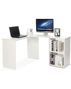 Mondeer L Shaped Desk, Corner Desk Computer Workstation for Gaming Study Home Office Living Room (White)