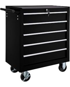 TecTake 800561 Tool Cabinet on Wheels | with 5 Drawers | Lockable (Black | No. 402797)