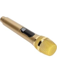 Dauerhaft Home Wireless Microphone, Wireless Microphone Multipurpose 600Hz To 800KHz Easy To Connect 50m Receiving for Conference(Gold)