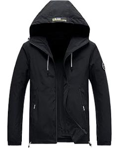 Szshaoye Mens Waterproof Work Jacket Sale Clearance Lightweight Waterproof Jackets Outdoor Softshell Fleece Lined Jacket Waterproof Hiking Jacket Cycling Coats with Hood