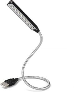 Daffodil USB Keyboard and Reading Light ULT05 - Gooseneck Flexible LED Lights USB Powered for Desks, Books, Bedsides, Keyboards, Worktops Black