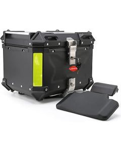 LASIEYO Top Box for Motorcycle, 45L Motorcycle Top Box Aluminum Motorcycle Luggage with Security Lock for Store Helmet Large Luggage, Waterproof Motorcycle Top Case, Motorbike Top Cases