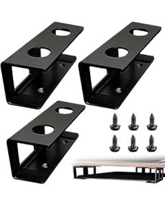 Rhitchy Under Desk Laptop Mount, Under Desk Shelf Bracket Metal Aluminum with Anti-Scratch Silicone, Under Table Desk Holder for Laptop Mac Mini MacBook Keyboard (Black)