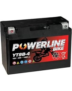 YT9B-4 Powerline Factory Sealed Motorcycle Battery 12V 9Ah