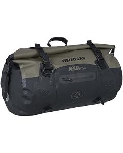 Oxford Aqua T30 Motorcycle Roll Bag Khaki/Black Bike Luggage Waterproof