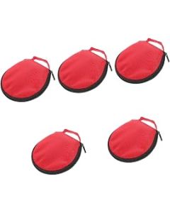 Alipis 5pcs Case Wallet Supplies Storage Music Cloth Handle Strap Red Carry Hard for Holderportable Large Organizer Lightweight Office Portable Media Bag CD/Pouch Zipper Oxford Disc