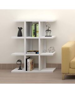 URBNLIVING Avalon Wooden Bookcase Living Room Modern Display Shelves Storage Unit Divider (4 Tier)