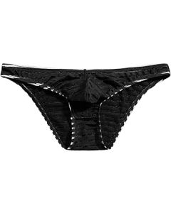 Mens Ice Silk Transparent Triangle Pants Thin Low Waist Mesh Summer Sexy Breathable Underwear Trendy Pants Head Basket for Man Underwear Man Bamboo Black