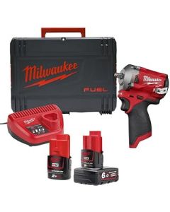 Milwaukee M12 FIW38-622X Fuel™ Impact Wrench Kit 12V 1 x 2.0Ah & 1 x 6.0Ah Li-ion