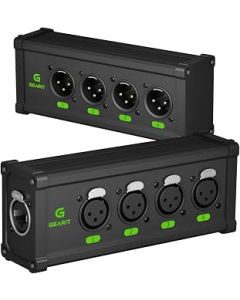 GearIT 4 Channel Multi Network 3-Pin XLR/DMX/AES-EBU To Ethercon RJ45 Cat5/Cat6 Ethernet Extender For Live Stage, Sound, Lighting, Or Audio Recording Studio (1 Pair: 4 XLR Male + 4 XLR Female)