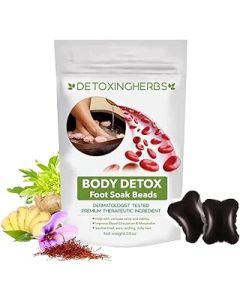 GFOUK Detoxingherbs Cleansing Foot Soak Beads, Slimwe Body Detox Foot Soak, Botanical Cleansing Foot Soak Beads, GFOUK Foot Soak Beads, Lymphatic Drainage Ginger Foot Soak (1 Pack)