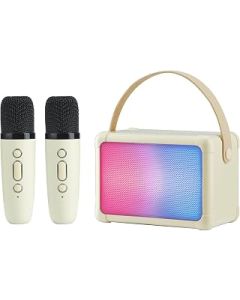 Karaoke Machine 2 Microphones Wireless for Kids Adult, Bluetooth Karaoke Machine Speaker with Voice Changing Effects & LED Light for Home Karaoke Birthday Party Singing